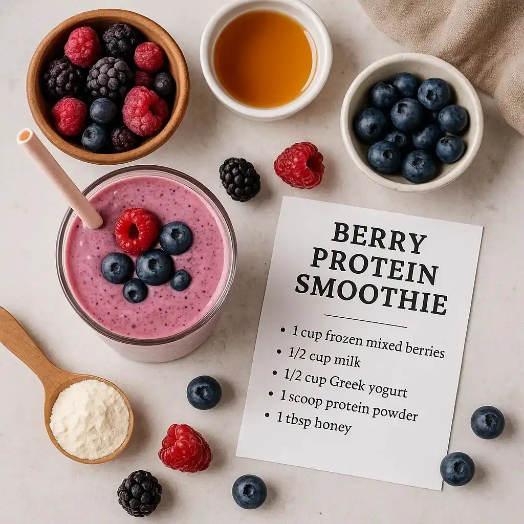Berry Boost Protein Smoothie: The High-Protein Breakfast That Feels Like a Treat 11 Berry Smoothie Recipe Card