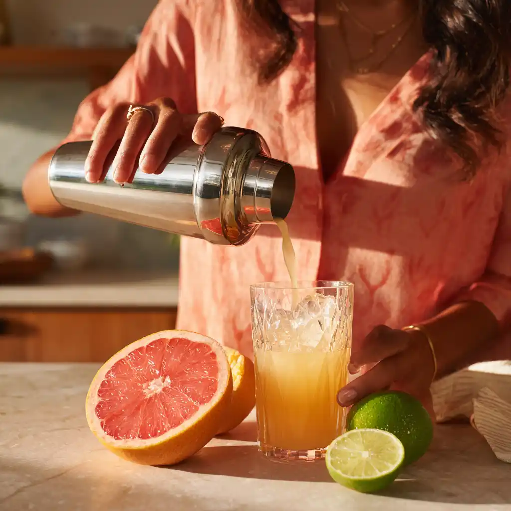 Skinny Paloma Recipe: The Best Light & Refreshing Tequila Cocktail 10 Preparing a skinny Paloma recipe with grapefruit juice and tequila