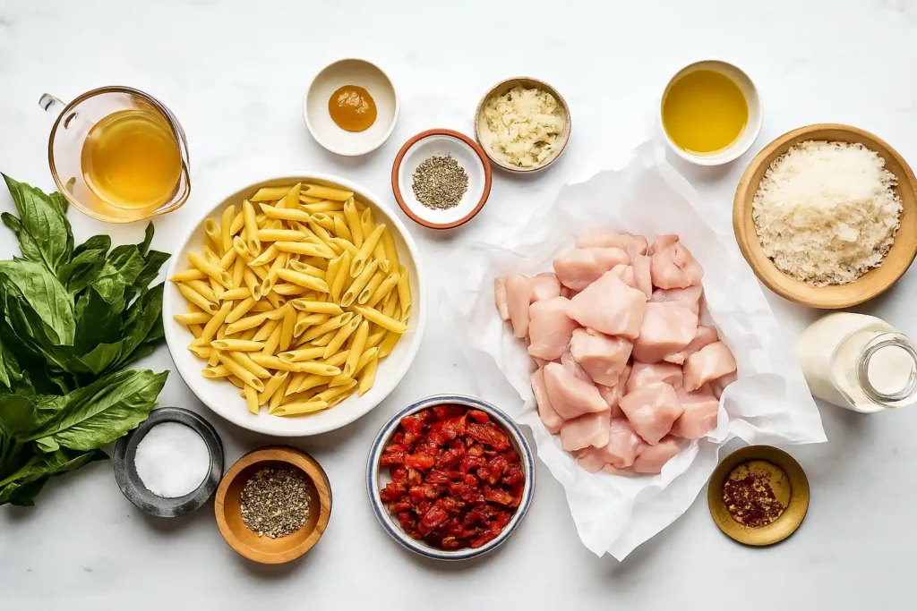 Marry Me Chicken Pasta– A Creamy Recipe That Stole My Heart 11 Ingredients for Marry Me Chicken Pasta