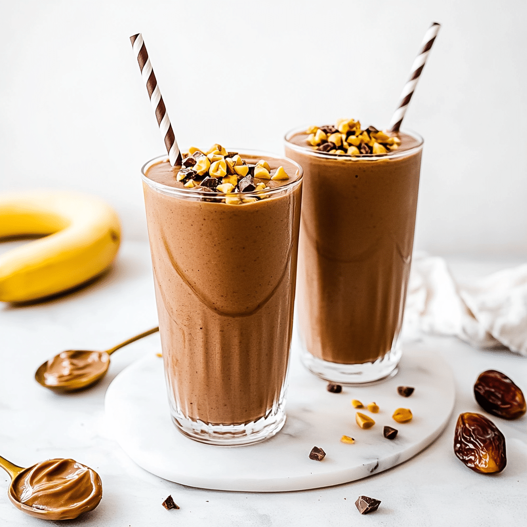 Snickers Protein Smoothie: The Ultimate Guilt-Free Indulgence 8 Snickers Protein Smoothie in mason jar