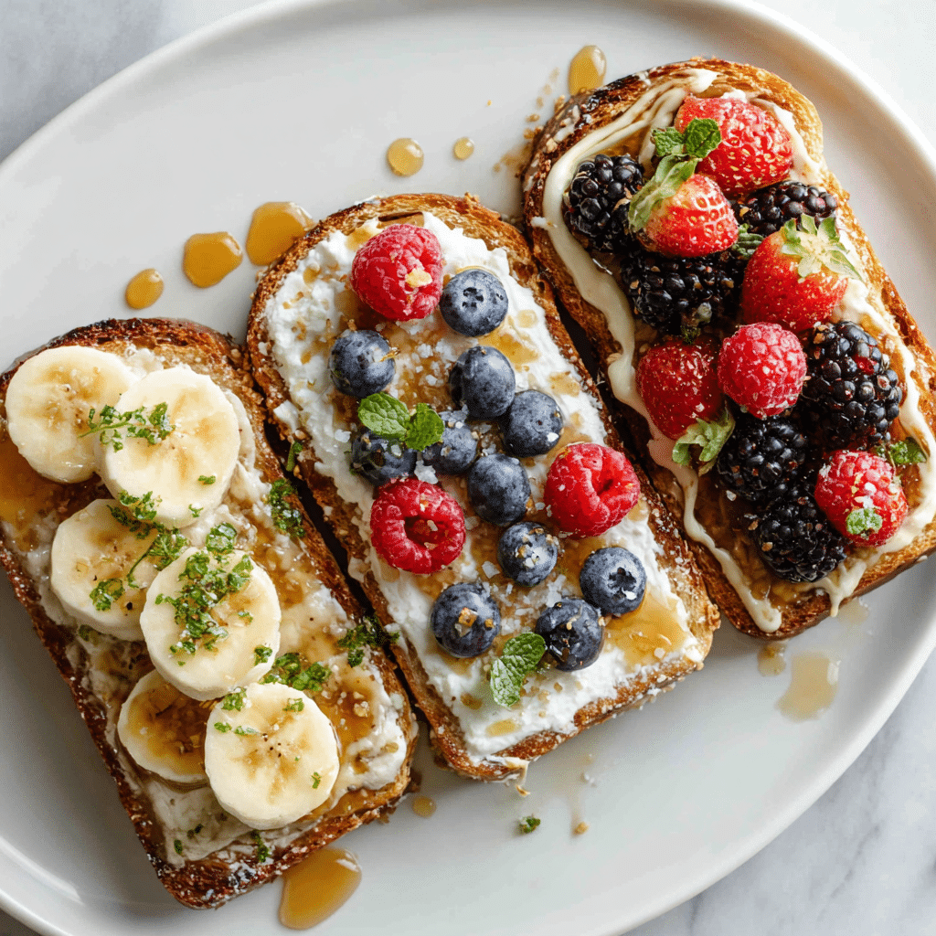 Sourdough Breakfast Toast 9 Sweet sourdough breakfast toast with banana and berries