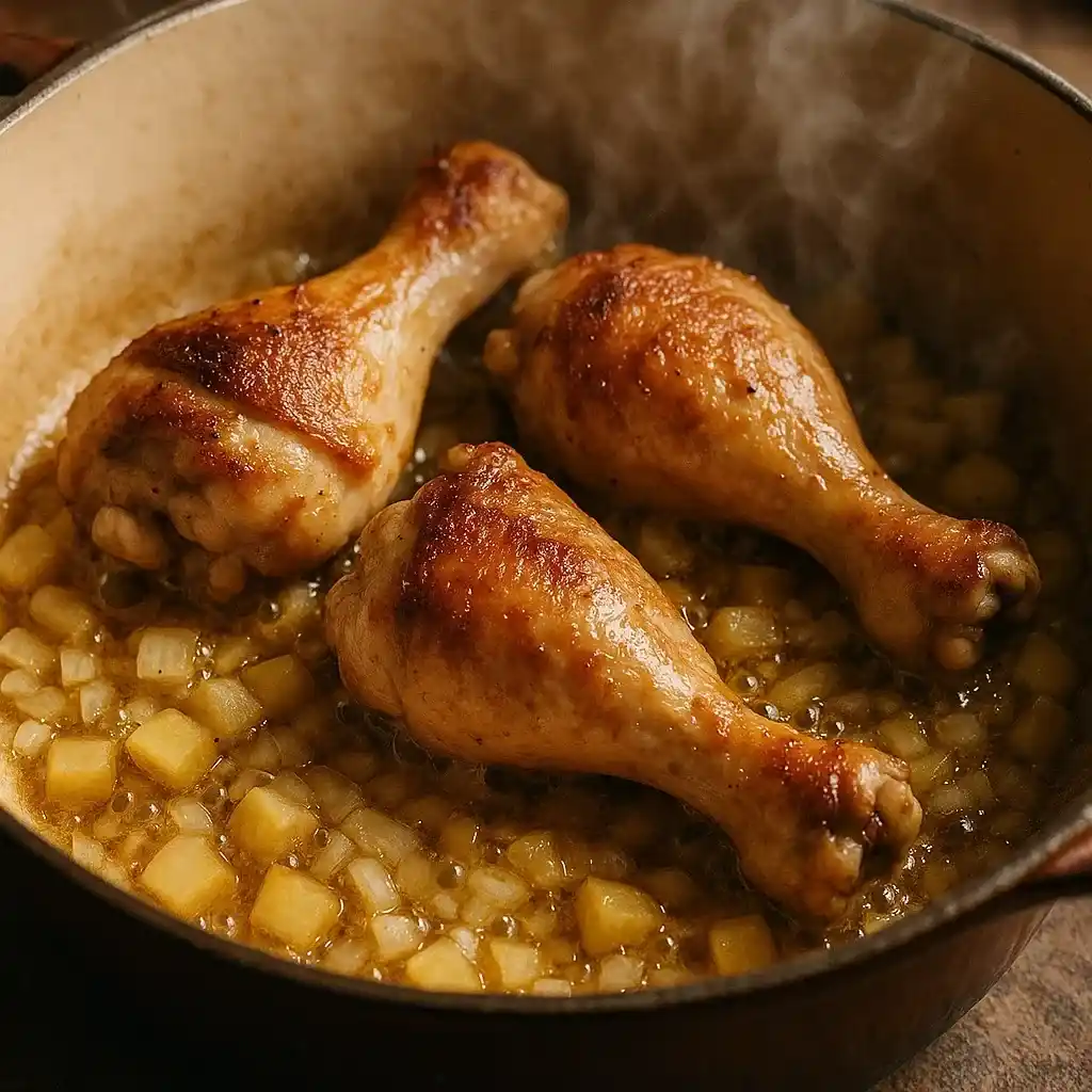 Chicken Legs with Potatoes and Rice in Dutch Oven Recipe 10 chicken legs with potatoes and rice in Dutch oven recipe family dinner