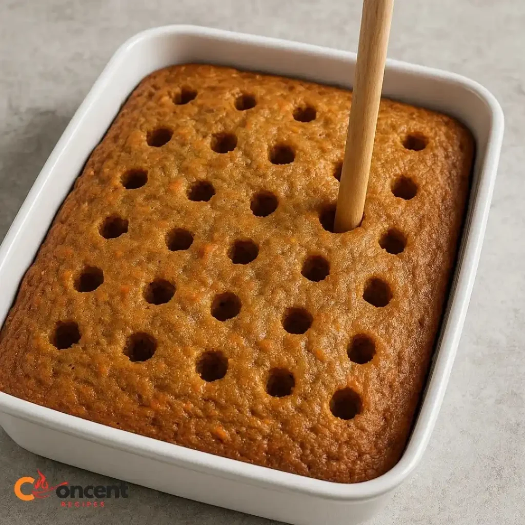 Carrot Cake Poke Cake 19 carrot cake poke cake with holes