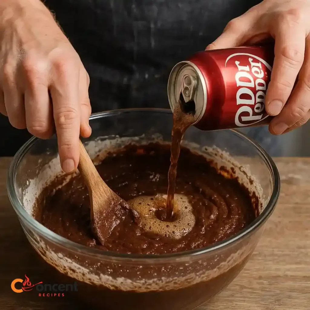 Dr Pepper Cake from Cake Mix: A Sweet Twist on Tradition 17 Mixing Dr Pepper into boxed cake mix batter