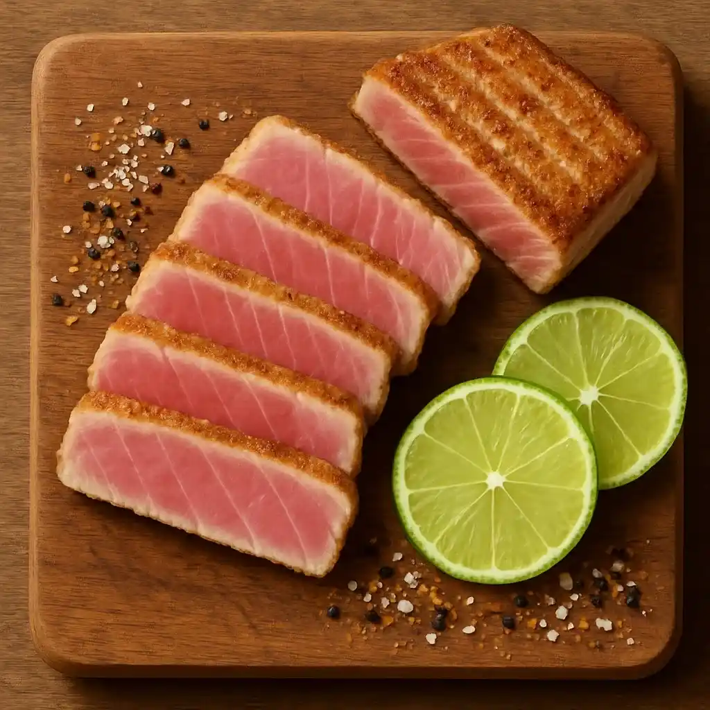 The Best Ahi Tuna Tostada Recipe: Fresh, Bold, and Unforgettable Flavor 12 Seared ahi tuna slices for tostada