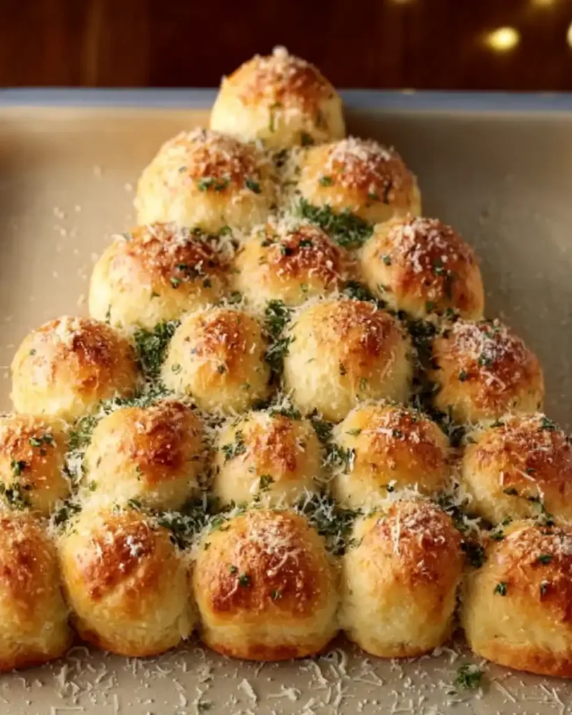 Cheesy Pull-Apart Christmas Tree Bread 5 Cheesy Pull-Apart Christmas Tree Bread decorated for the holidays