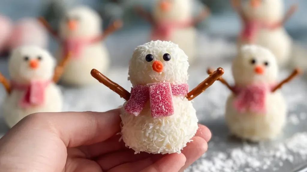 Cute snowmen truffles for a no-bake holiday treat
