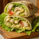 Chopped Chicken Caesar Salad Wrap – A Flavor-Packed Meal You’ll Love 8 Chopped Chicken Caesar Salad Wrap on cutting board