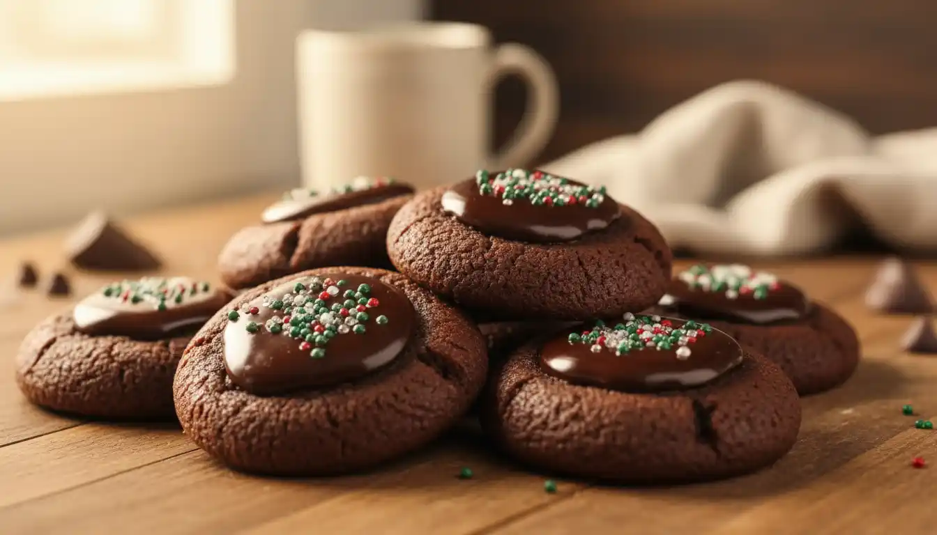 Chocolate Thumbprint Cookies