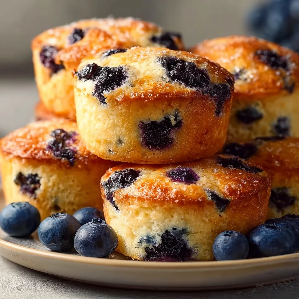 Moist and fluffy blueberry muffins fresh out of the oven