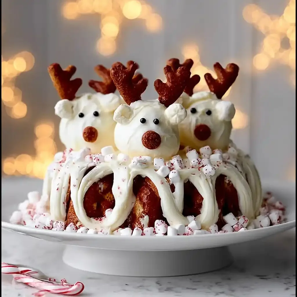 Marshmallow Reindeer Christmas Cake: Delightful Festive Fun!