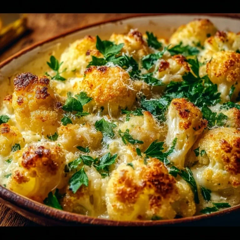 Cheesy cauliflower bake topped with melted cheese and breadcrumbs
