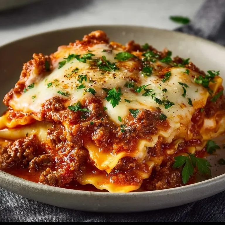 Delicious Crockpot Ravioli Lasagna prepared in a slow cooker.