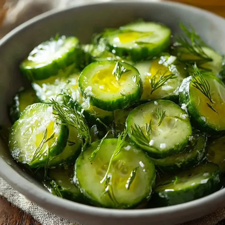 Delicious pickle juice ranch cucumber salad in a bowl
