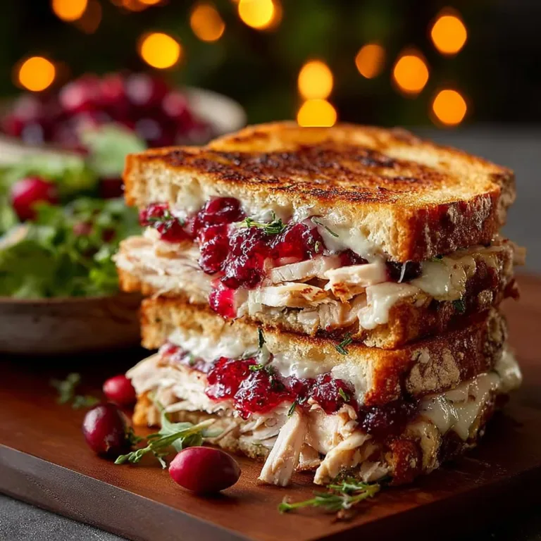 Delicious Turkey Brie Grilled Sandwich with melted cheese and fresh ingredients