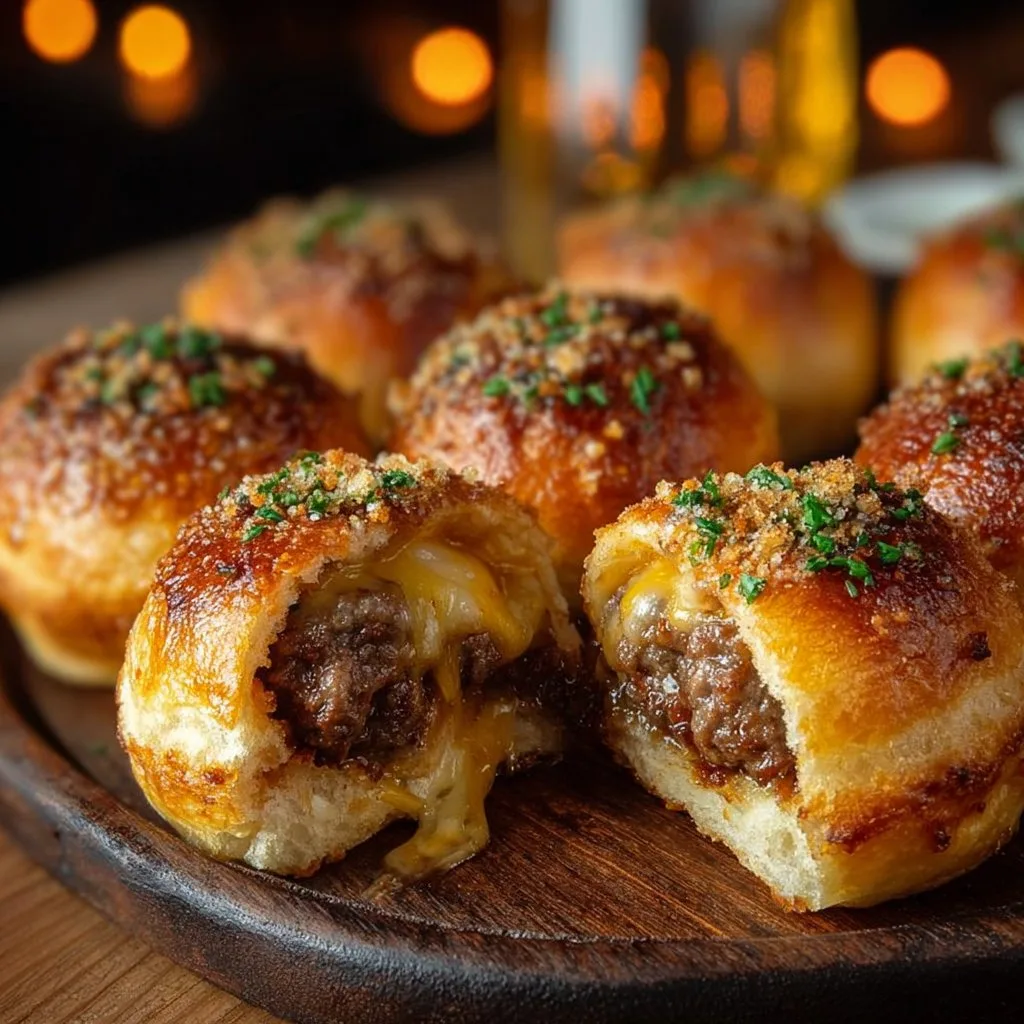 Garlic Parmesan Cheeseburger Bombs 8 Garlic Parmesan Cheeseburger Bombs