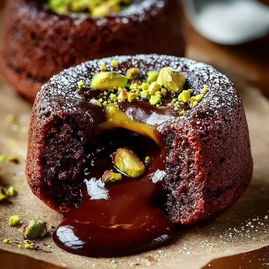 Pistachio Chocolate Lava Cakes