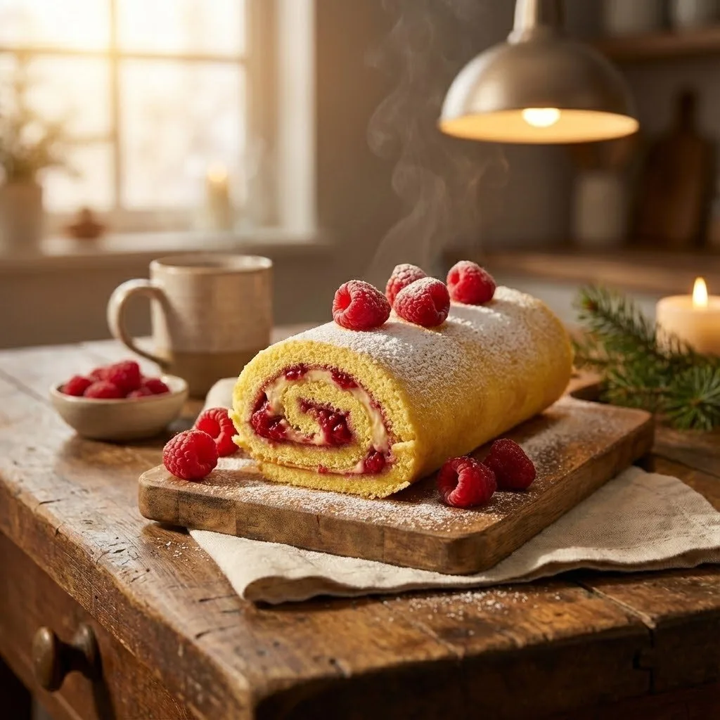 Raspberry Swirl Christmas Roll