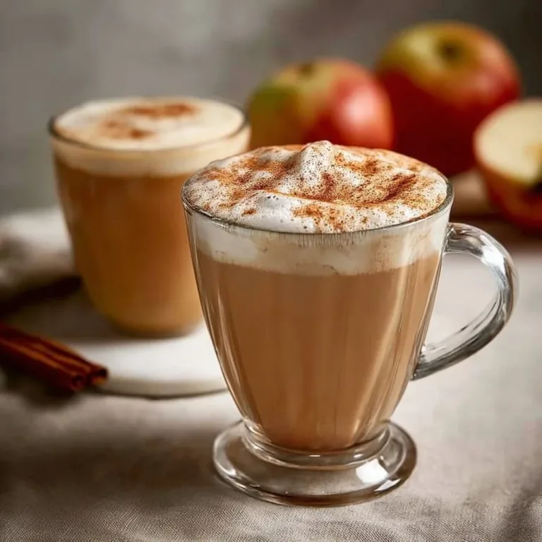 Delicious Apple Chai Latte with spices and apple slices