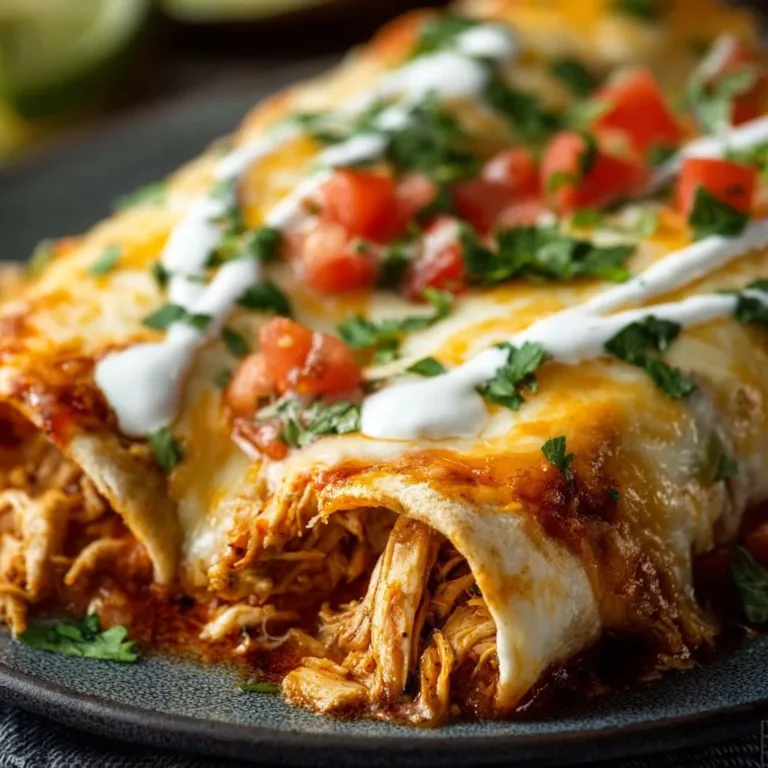 Delicious best chicken enchiladas topped with cheese and fresh ingredients