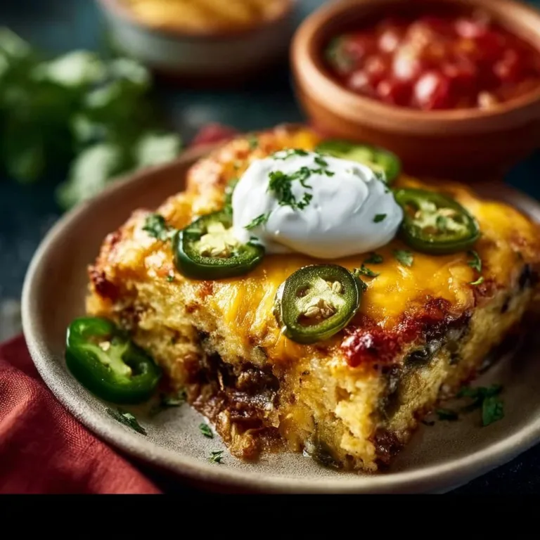 Delicious homemade chile relleno casserole with melted cheese and peppers