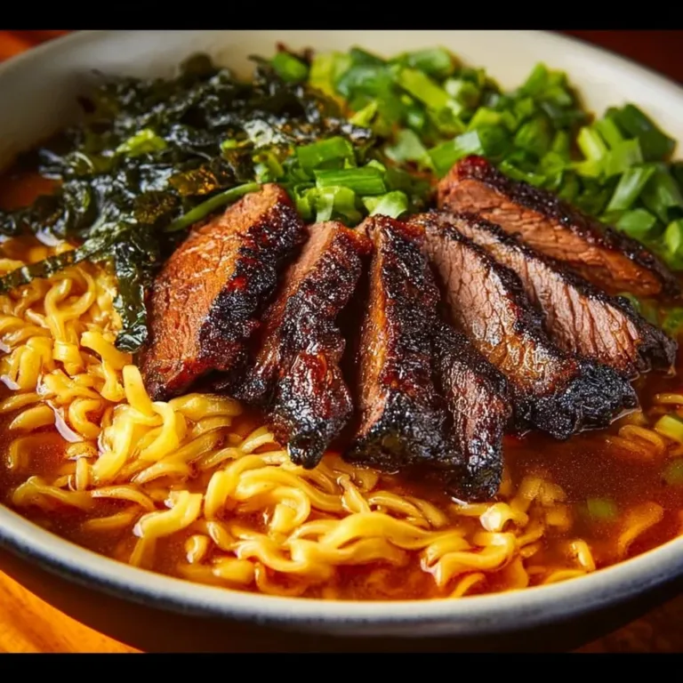 Bowl of the best spicy Korean ramen garnished with green onions and egg