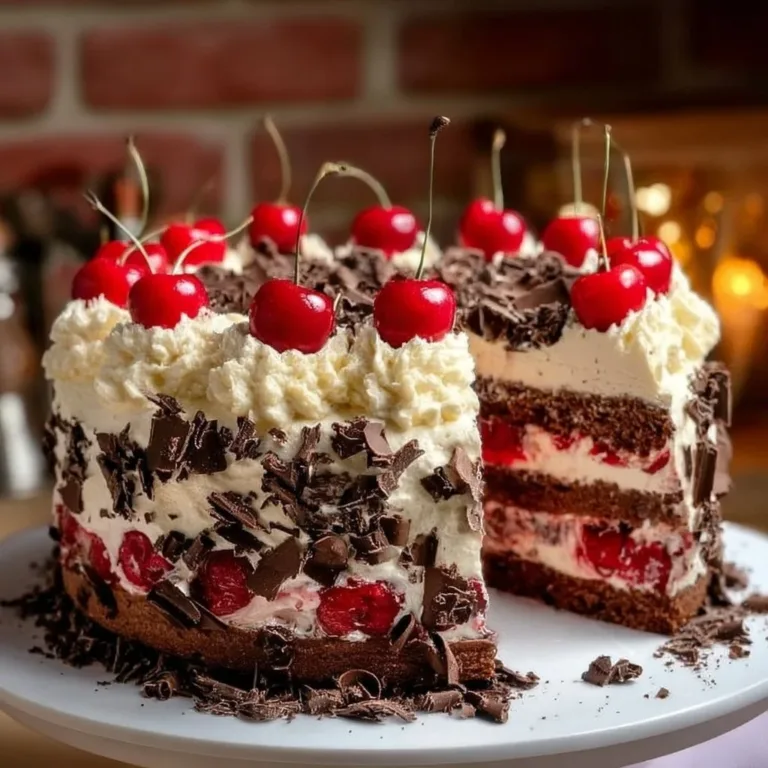 Delicious Cherry Garcia Chocolate Cherry Cake with cherries and chocolate frosting