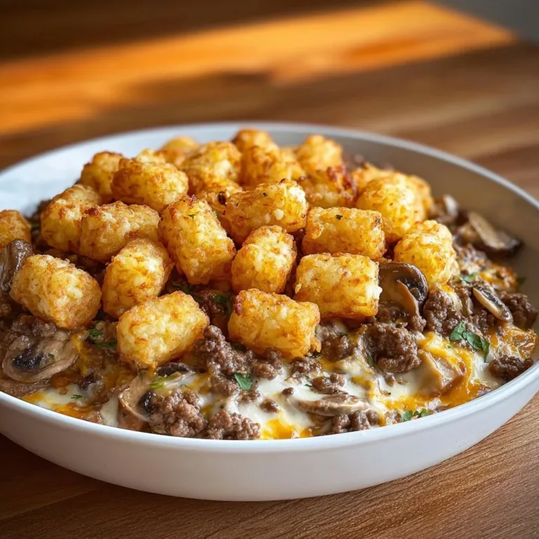 Delicious angel beef casserole served in a beautiful dish.