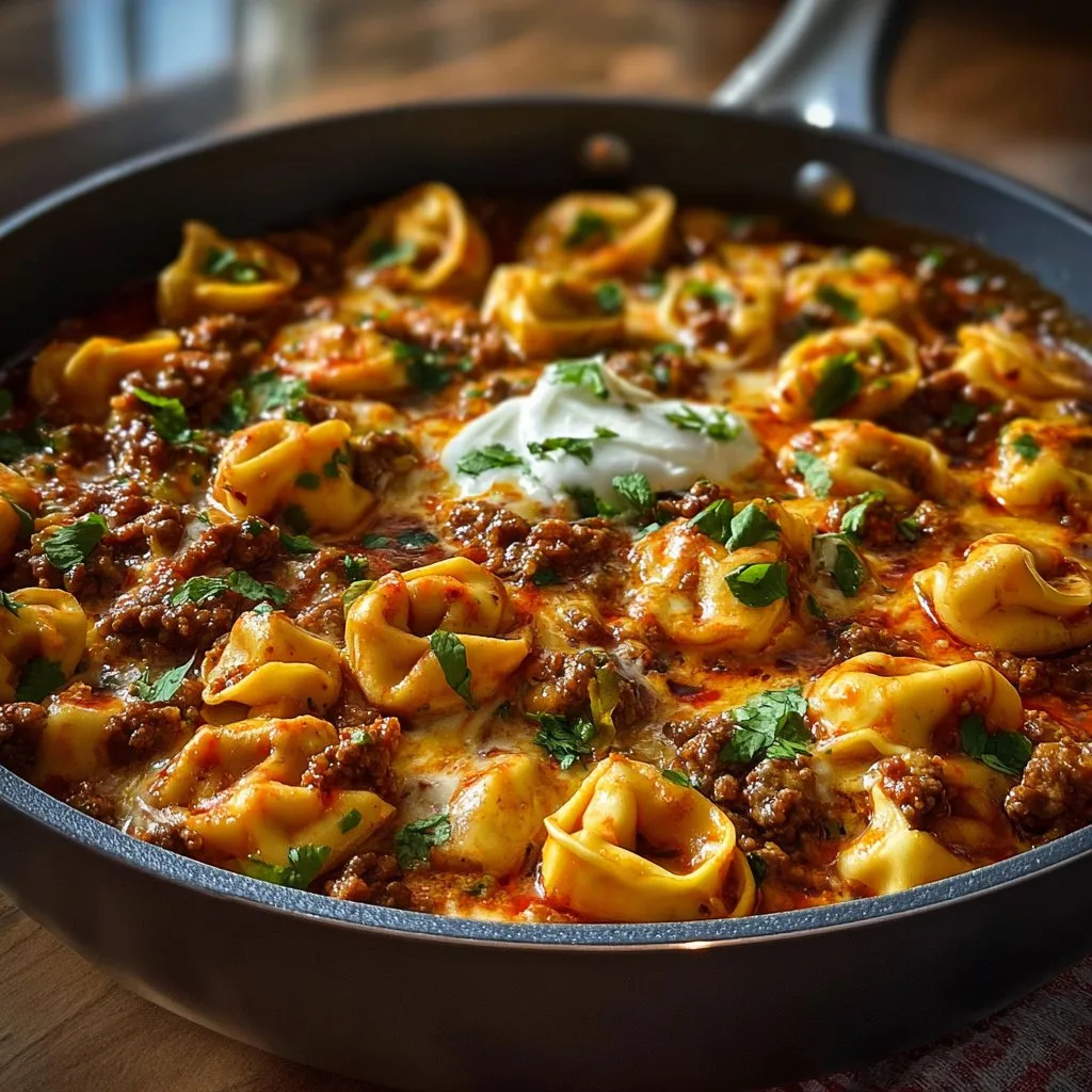 Cheesy Beef Enchilada Tortellini