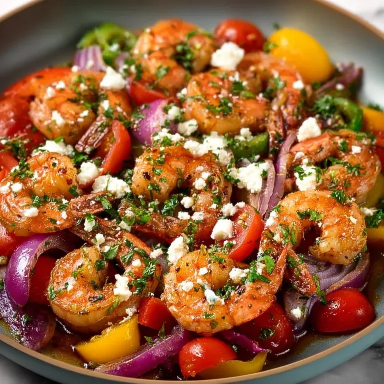 Mediterranean Garlic Shrimp cooked with fresh herbs and spices