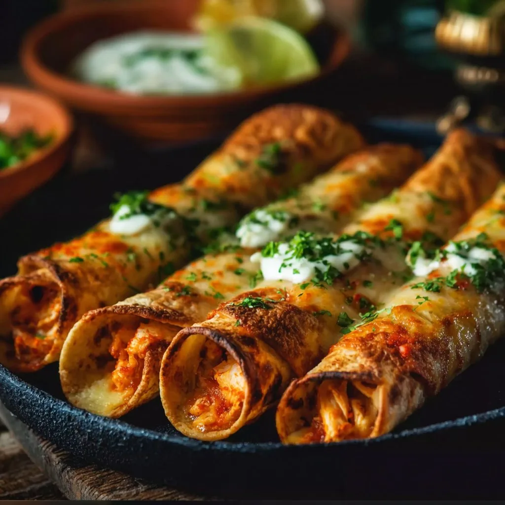 Oven-Baked Chicken Taquitos