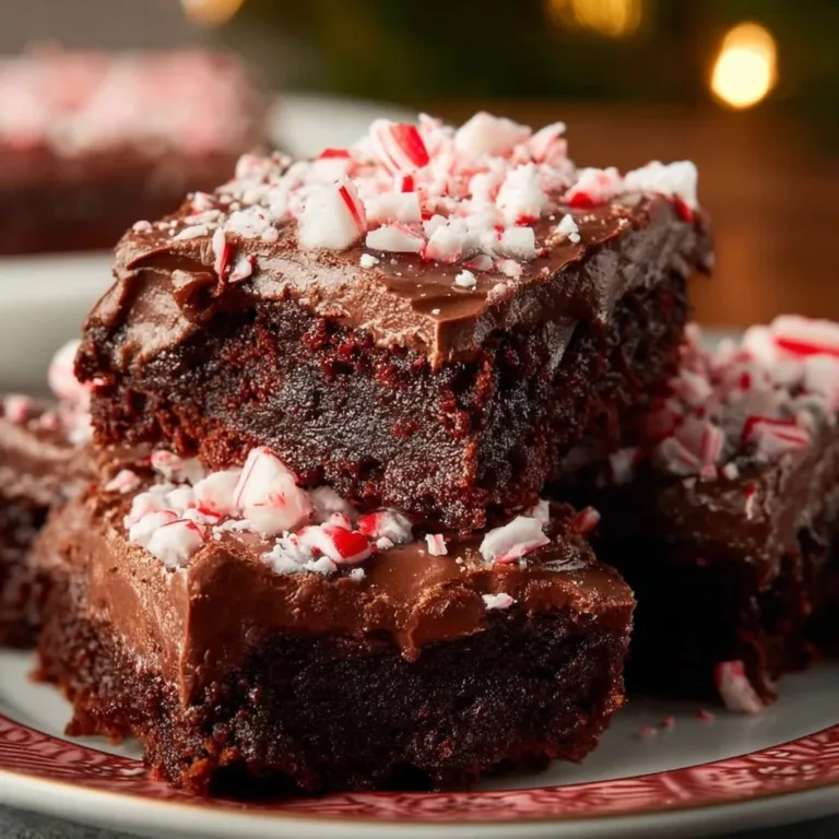 Delicious peppermint brownies topped with chocolate and mint sprinkles