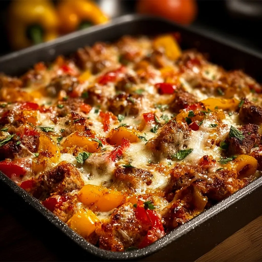 Italian Sausage & Pepper Casserole 7 Italian Sausage & Pepper Casserole