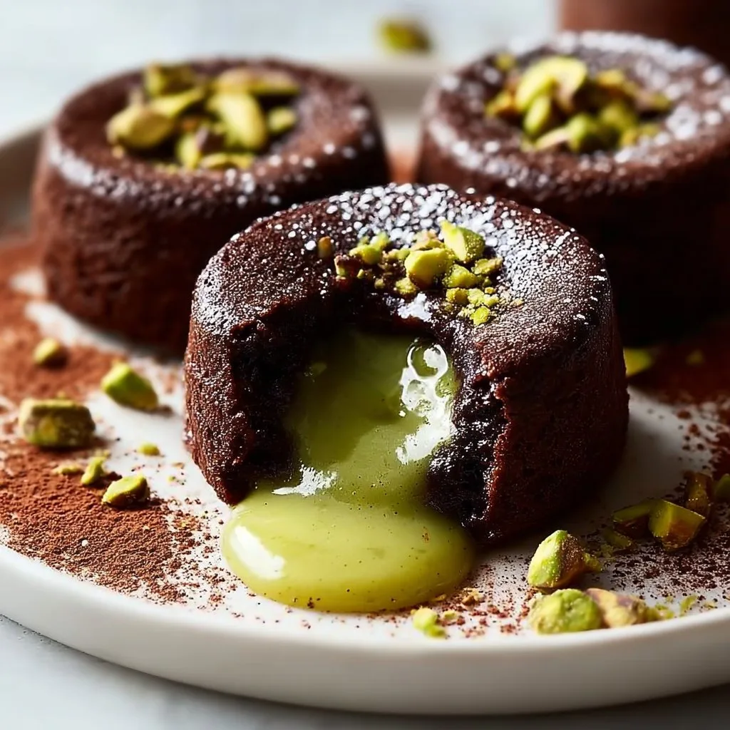 Pistachio Chocolate Lava Cakes