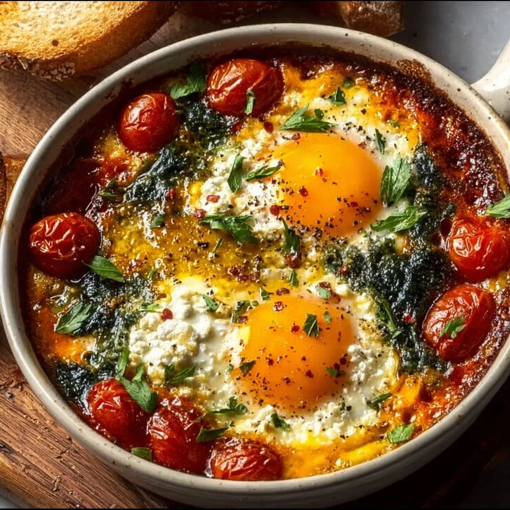 Baked Feta Eggs