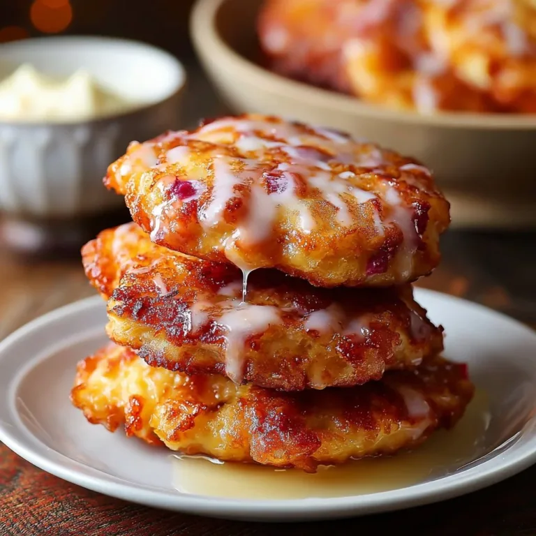 Delicious Baked Rhubarb Cinnamon Fritters served on a plate