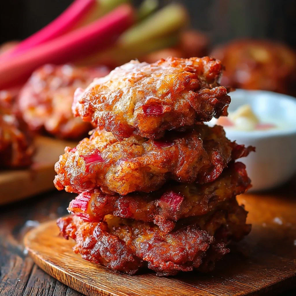 Baked Rhubarb Cinnamon Fritters 8 Baked Rhubarb Cinnamon Fritters