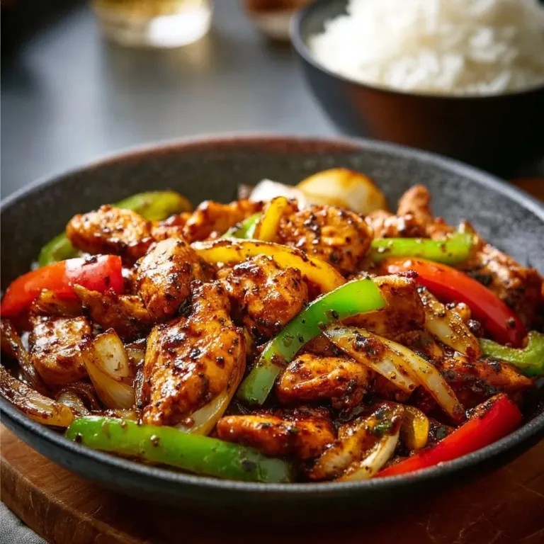 Delicious Black Pepper Chicken Stir-Fry with vibrant vegetables