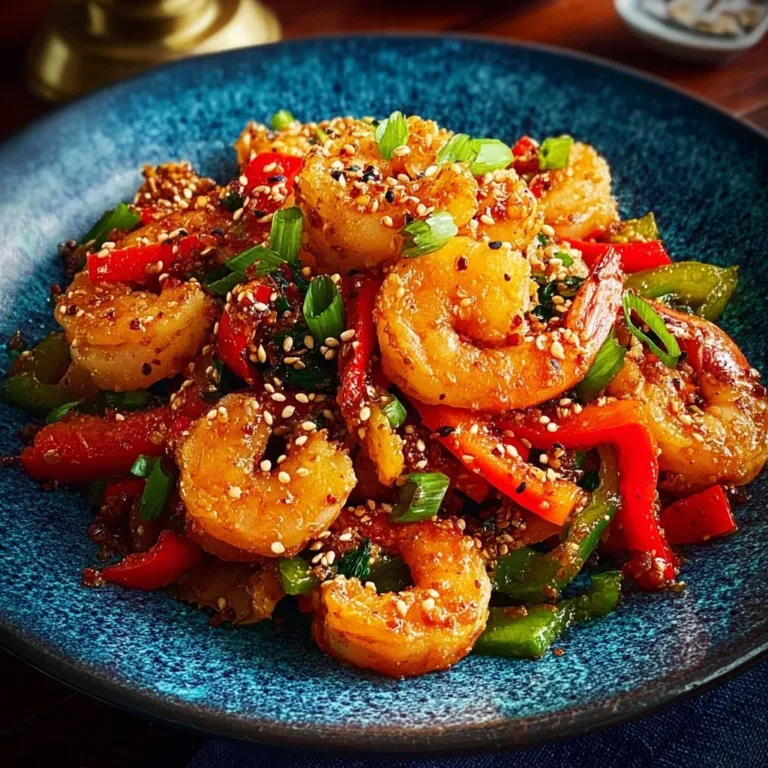 Chinese Salt & Pepper Prawns served on a plate with garnish
