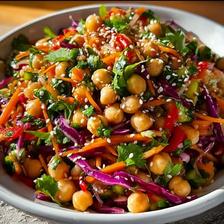 Colorful Crunch Salad made with fresh vegetables and crunchy toppings