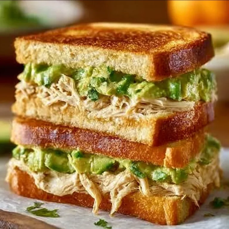 Easy Chicken Avocado Melt Sandwich with melted cheese and fresh ingredients