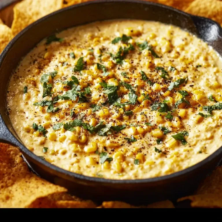 Easy slow cooker corn dip topped with cheese and served in a bowl.