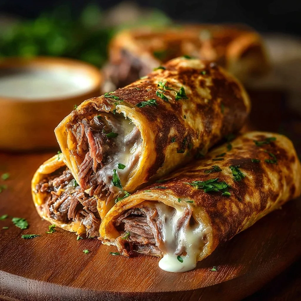 French Dip Tortilla Roll Ups