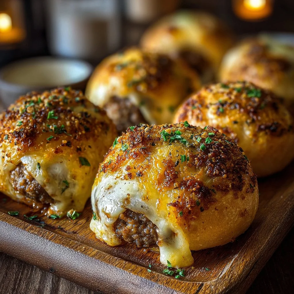 Garlic Parmesan Cheeseburger Bombs