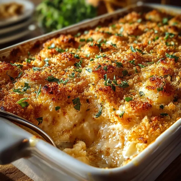 High Protein Chicken Parmesan Casserole with melted cheese and crispy topping