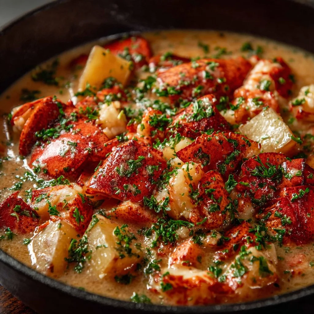 Delicious Lobster Pot Pie with flaky crust and creamy lobster filling