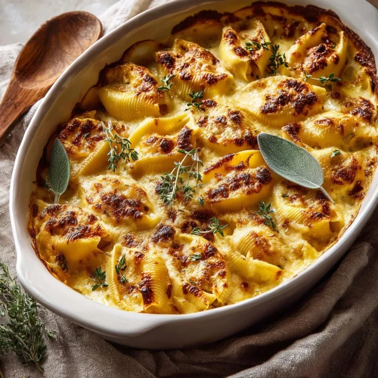 Delicious Pumpkin and Gouda stuffed shells with brown butter sauce