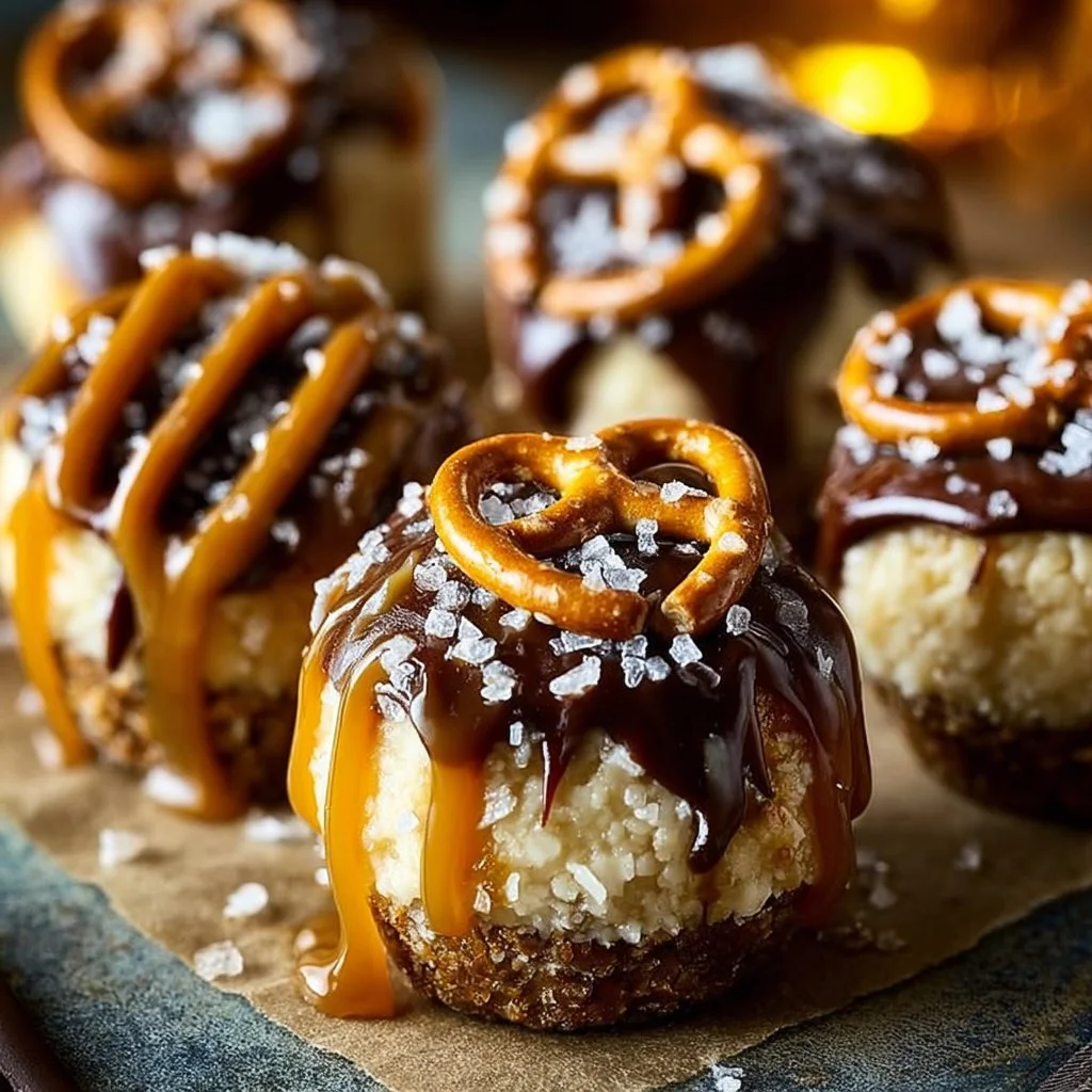 Salted Caramel Pretzel Cheesecake Balls