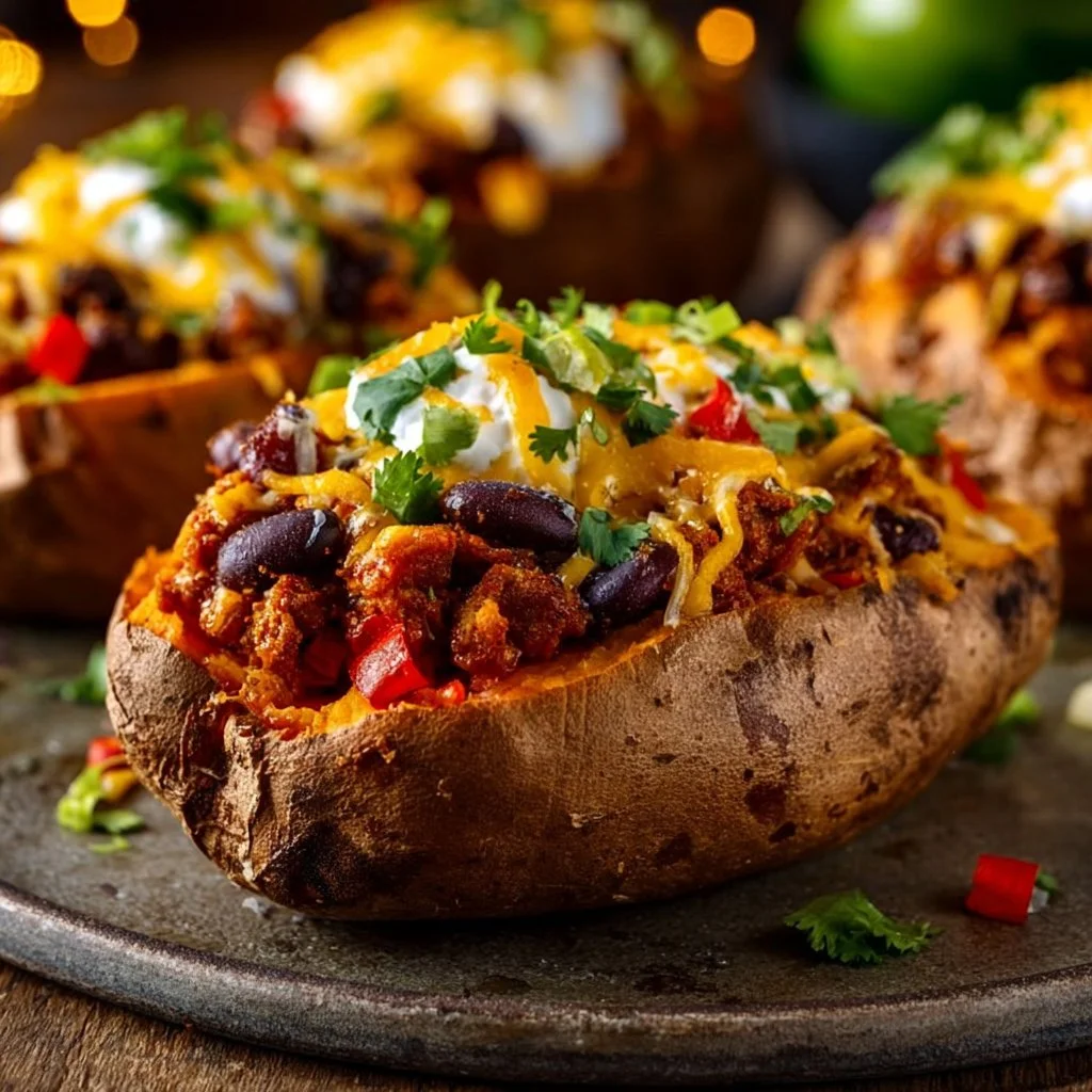 Stuffed Sweet Potatoes with Chili