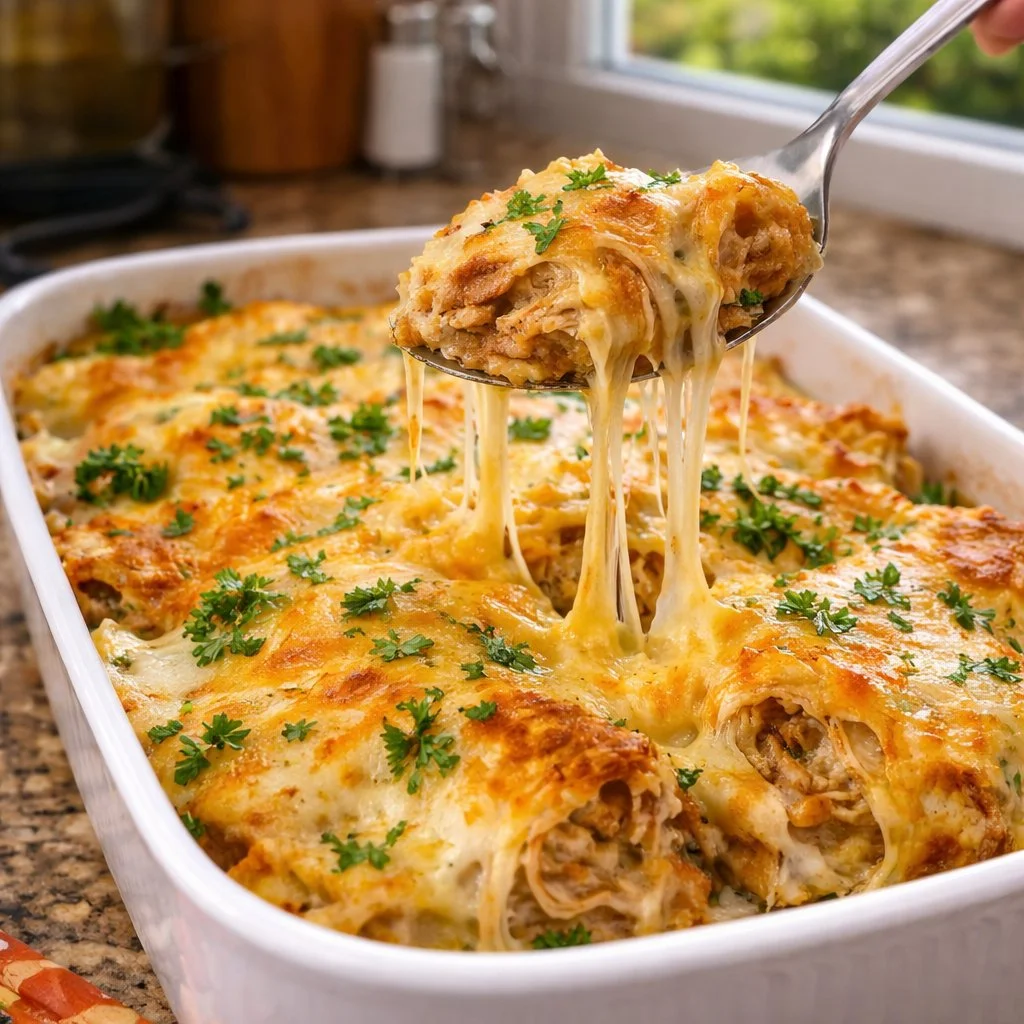 Cheesy White Chicken Enchiladas